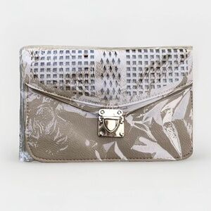 Women’s small leather Elegant Taupe Clutch Bag Crossbody bag